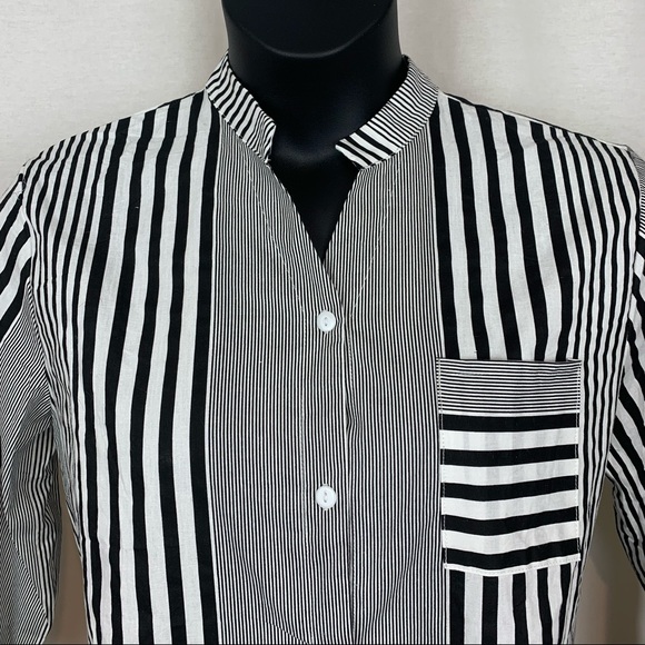 Vintage womens striped shirt 100% cotton 3/4 length sleeves, size 2X - Picture 2 of 9